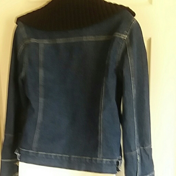 [Gloria Vanderbilt] Jean Jacket With Sweater Collar Button Front - Picture 2 of 5